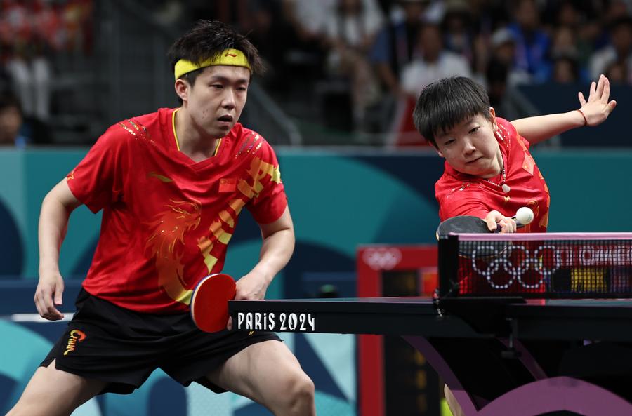 China's Wang/Sun win table tennis mixed doubles gold at Paris 2024